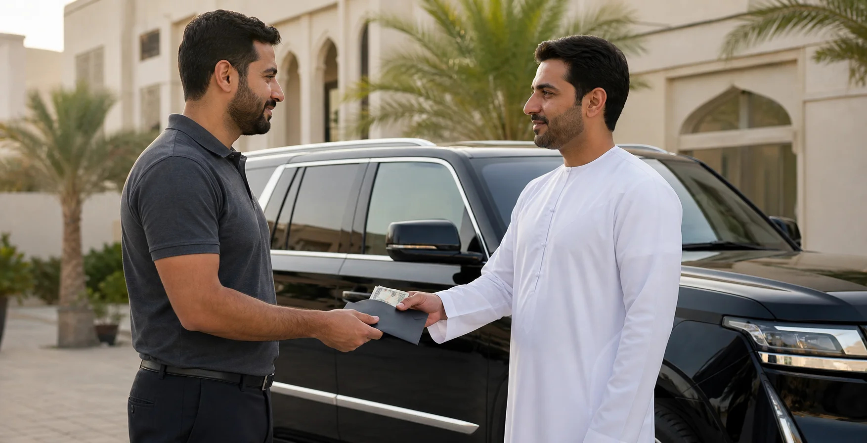 تسليم المبلغ للعميل بعد الاتفاق على بيع السيارة